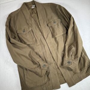 Free People Olive Green Cotton Blend Military Style Jacket Women's Small No Belt